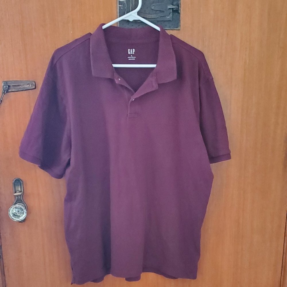 Gap Pique Polo - Men's, XL, Maroon